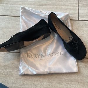 Taryn Rose black small wedge loafer